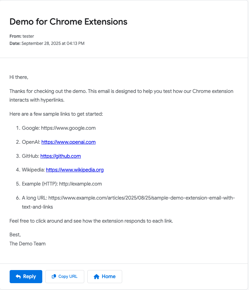 EmailLinks Screenshot 2